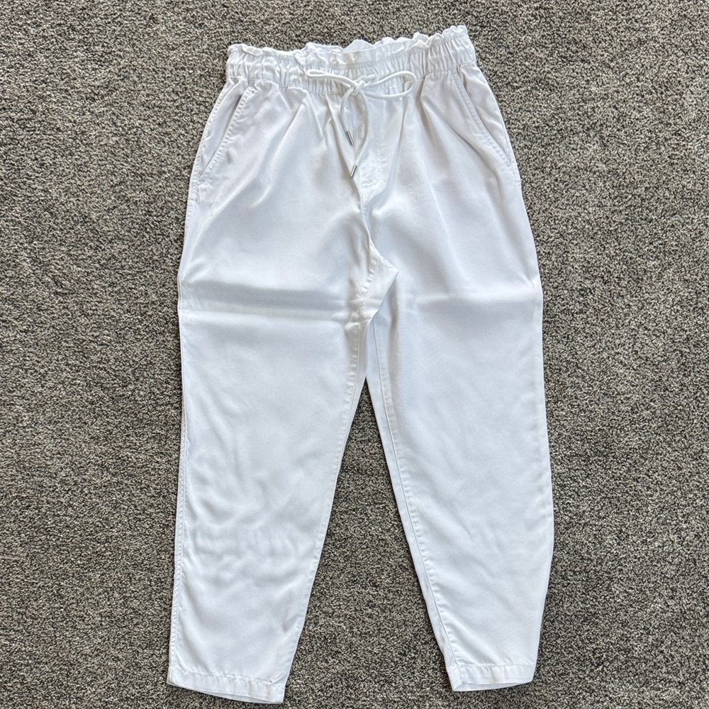 LOFT Women’s Medium White Drawstring Waist Pants